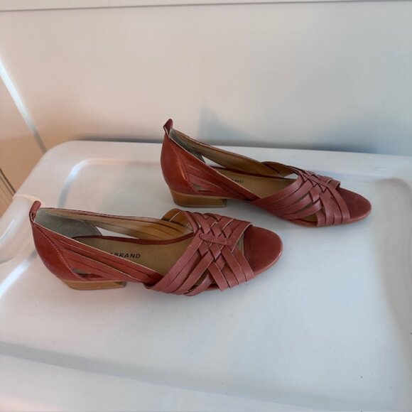 Lucky Brand Womens Jarise Brown Leather Slip On Open Toe Huarache Shoes Size 8M - Picture 4 of 6